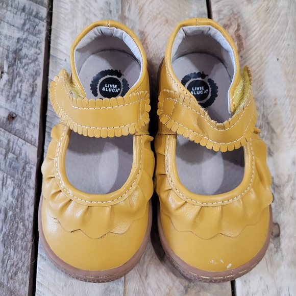 Livie & Luca Other - Livie & Luca Mustard Gold Yellow Ruffle Mary Jane